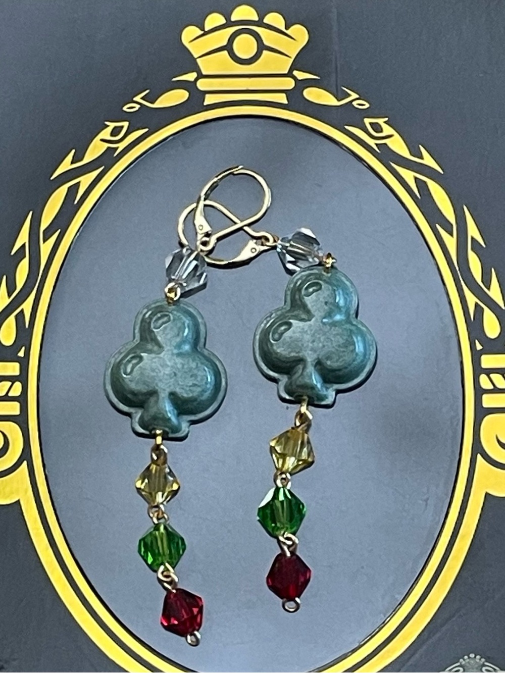 Twisted Wonderland Trey Clover Inspired Groovy Candy Earrings(LightClover Green)